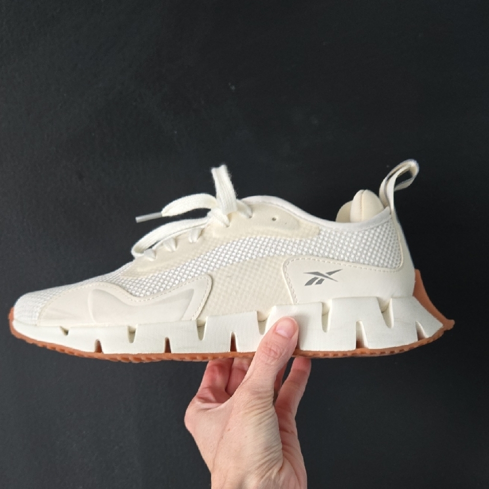 Reebok White and Tan Sneakers